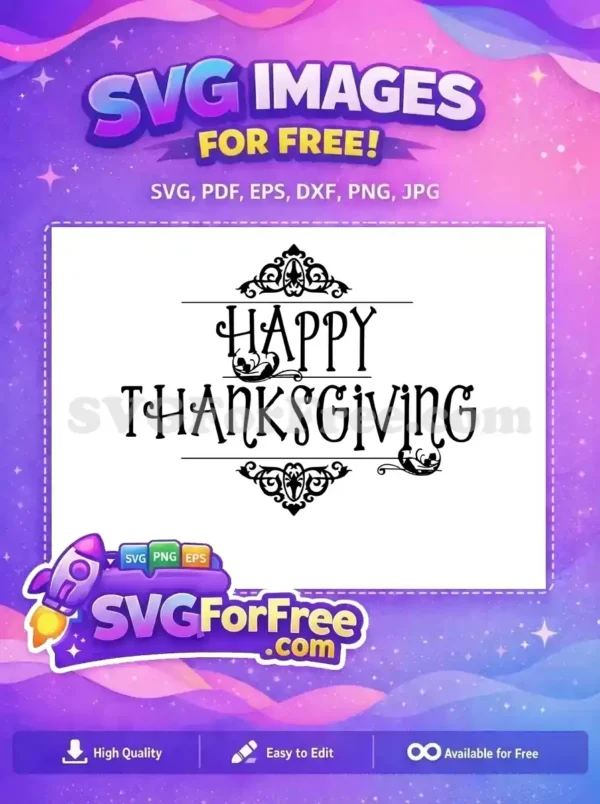 Free Ornate Lettering Free Flourishes Thanksgiving Free SVG