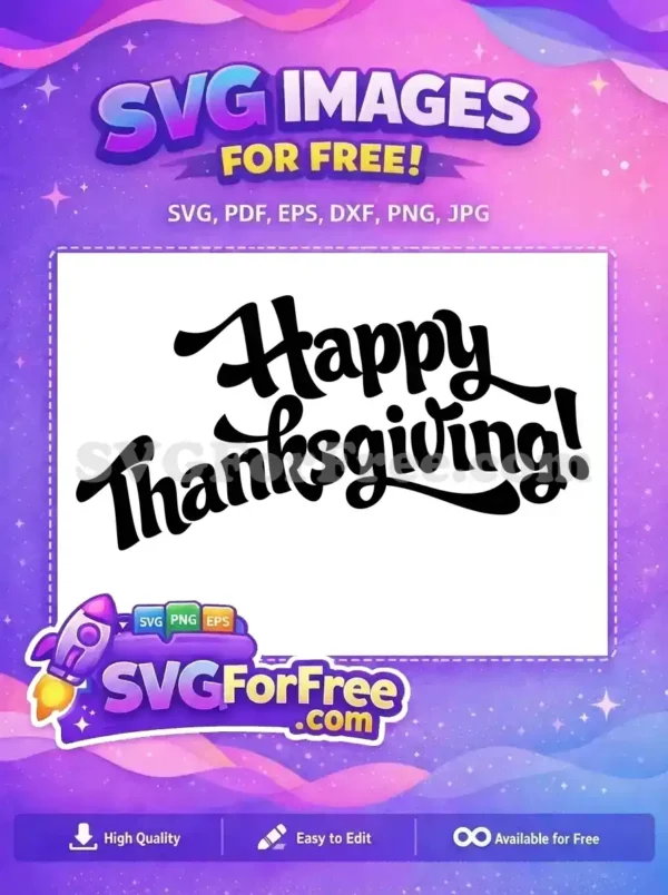 Free Bold Lettering Free Happy Thanksgiving Message Free SVG