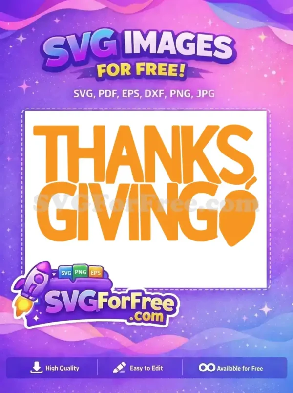 Free Bold Thanks Free Giving Acorn Fall Free SVG