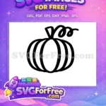 Free Black Outline Free Simple Thanksgiving Pumpkin Free SVG - Instant Download