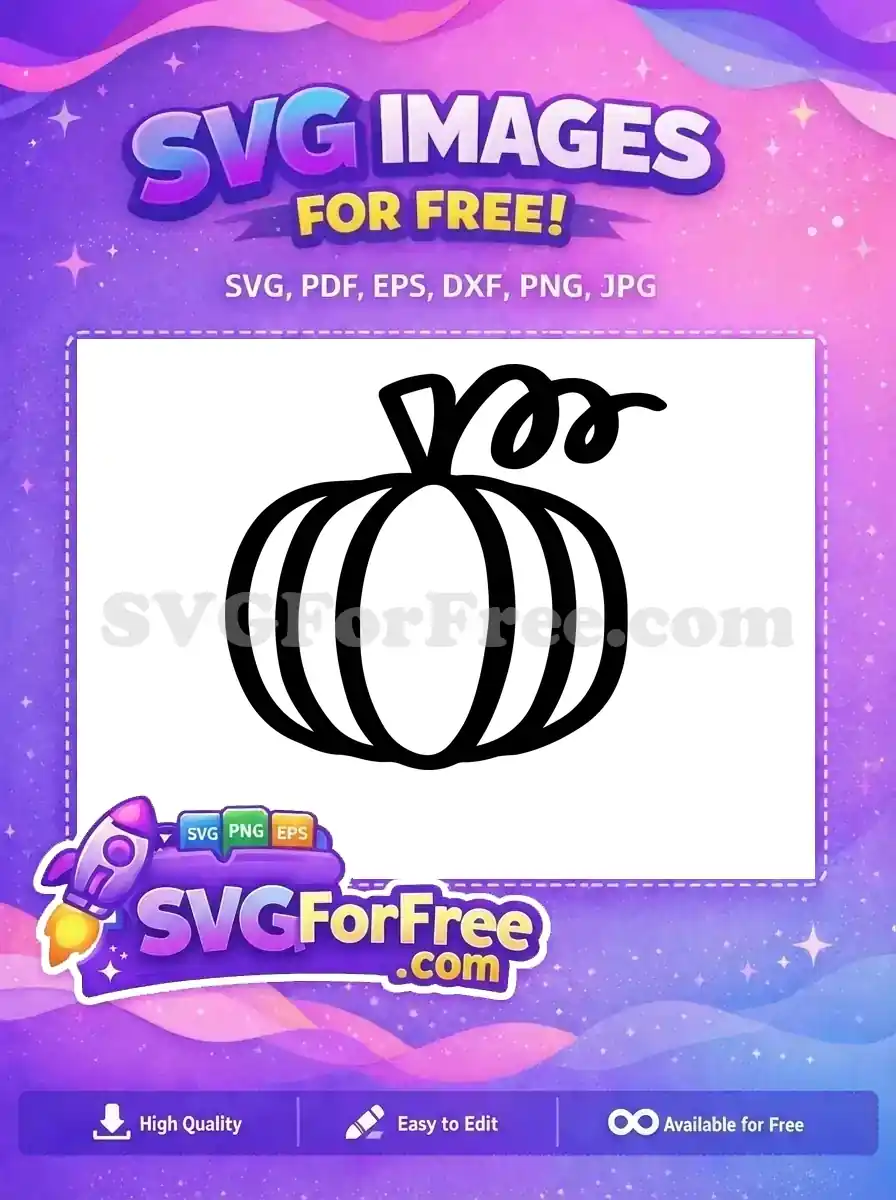 Free Black Outline Free Simple Thanksgiving Pumpkin Free SVG