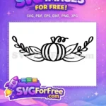Free Black Outline Pumpkin Free Leaves Thanksgiving Free SVG - Instant Download