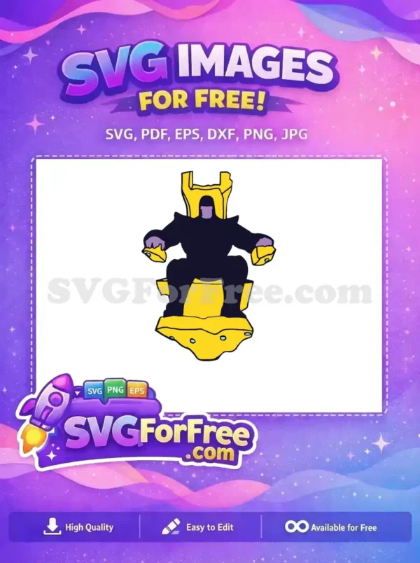 Free Thanos on Throne Free Gold Armor Avengers Free SVG