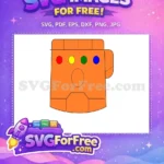 Free Orange Infinity Gauntlet Free Colorful Stones Thanos Free SVG - Instant Download