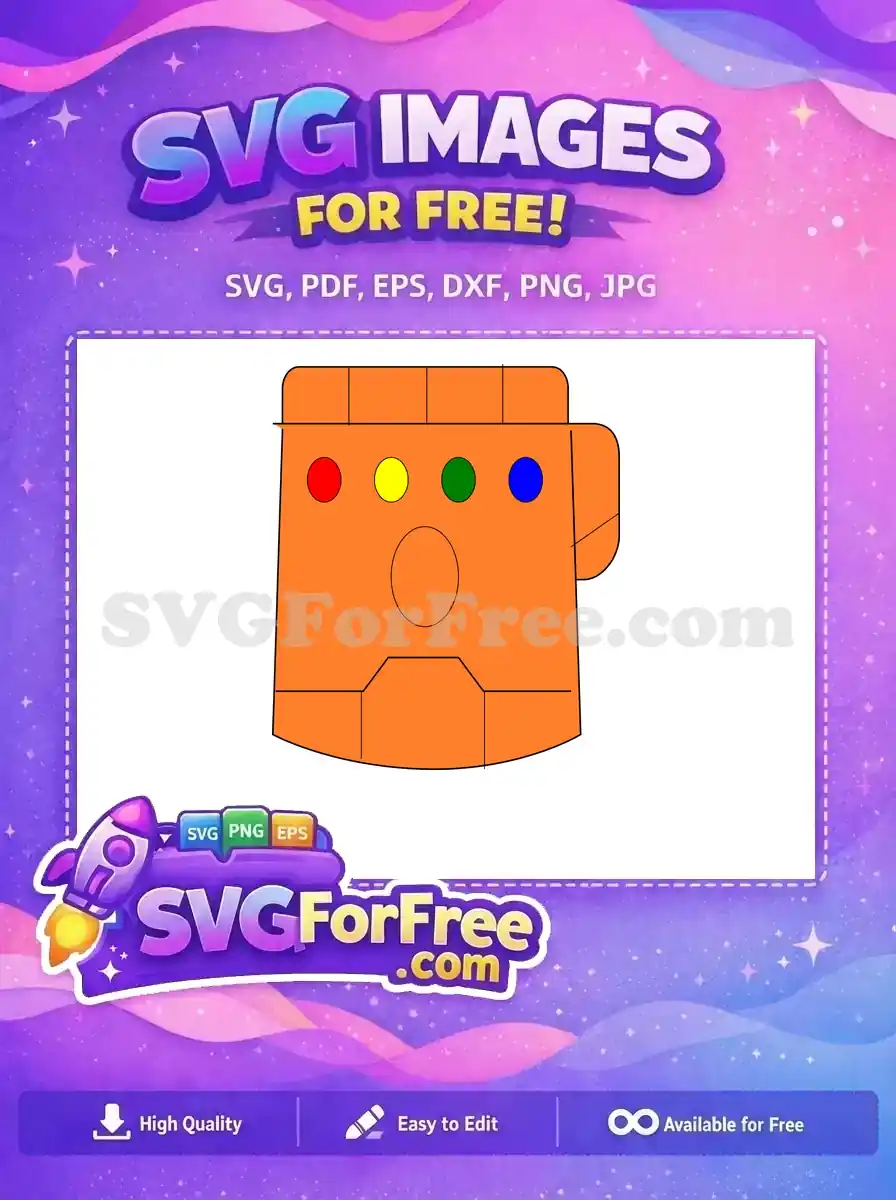 Free Orange Infinity Gauntlet Free Colorful Stones Thanos Free SVG