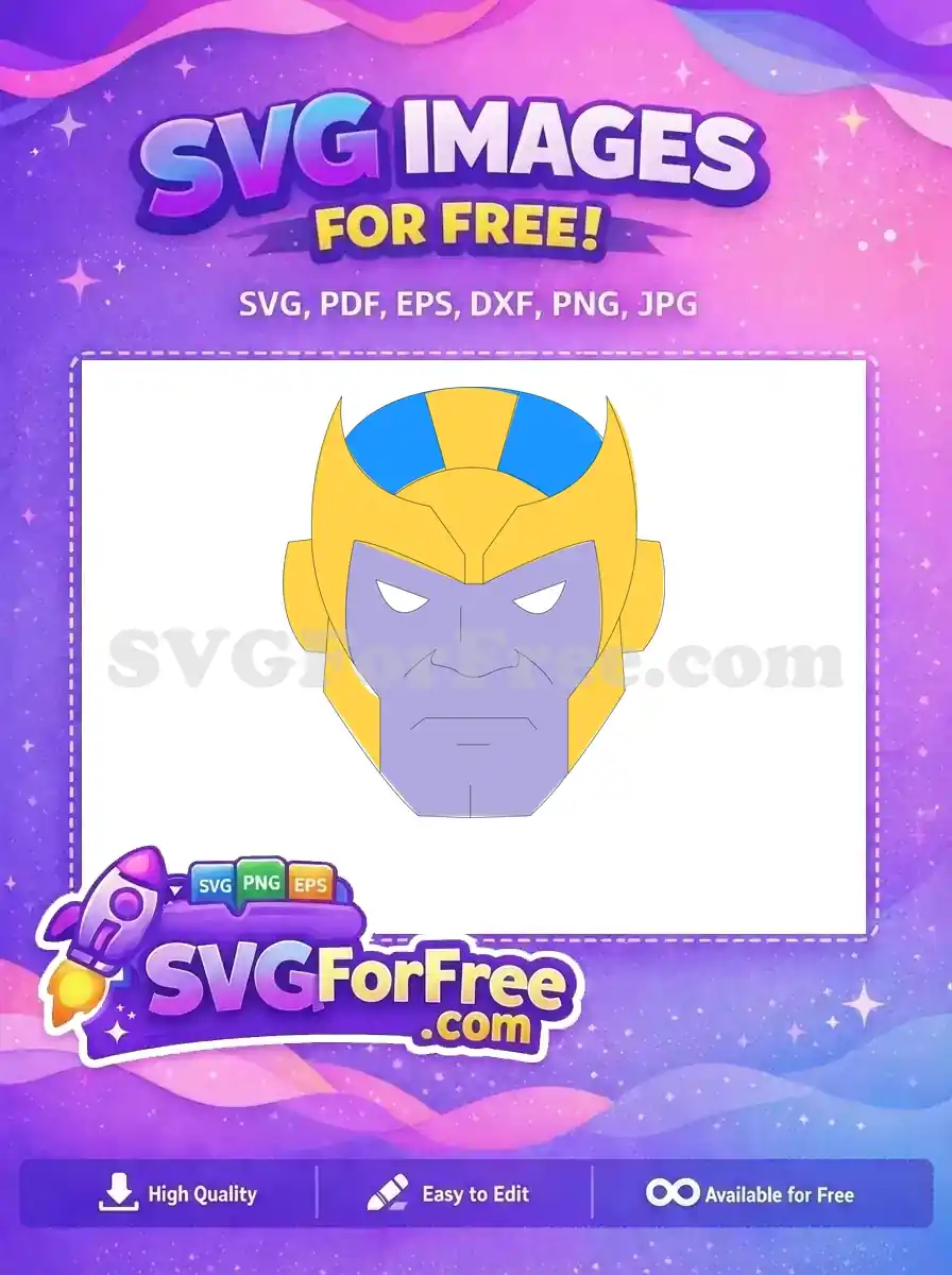 Free Gold Helmet Free Purple Angry Thanos Free SVG