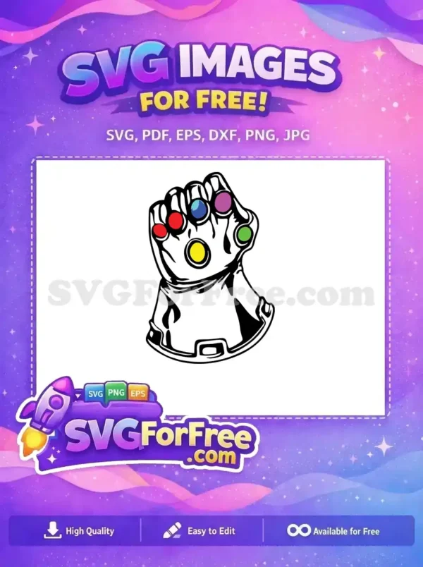 Free Infinity Stones Free Gauntlet Thanos Movie Free SVG 3
