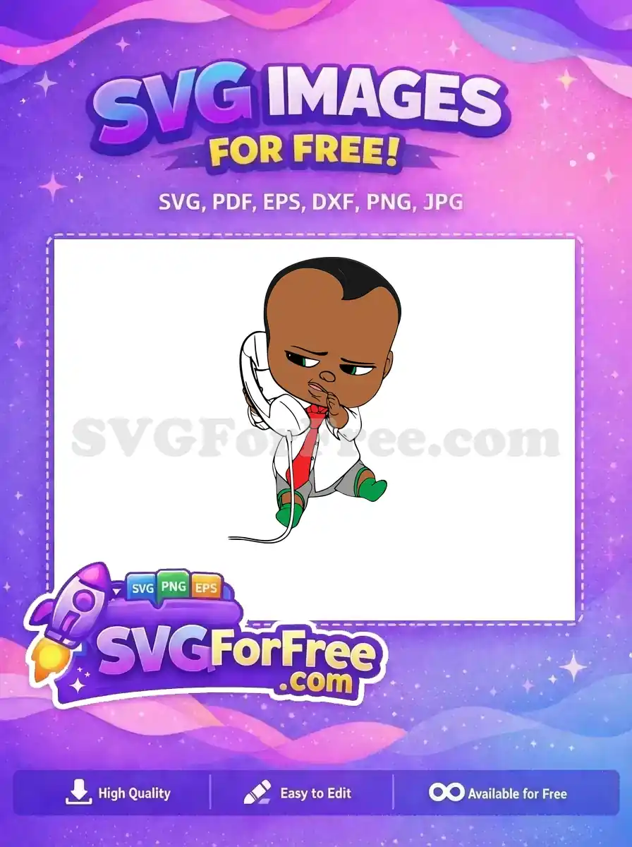 Free Dark Skinned Boss Baby Free On Phone The Boss Baby Free SVG