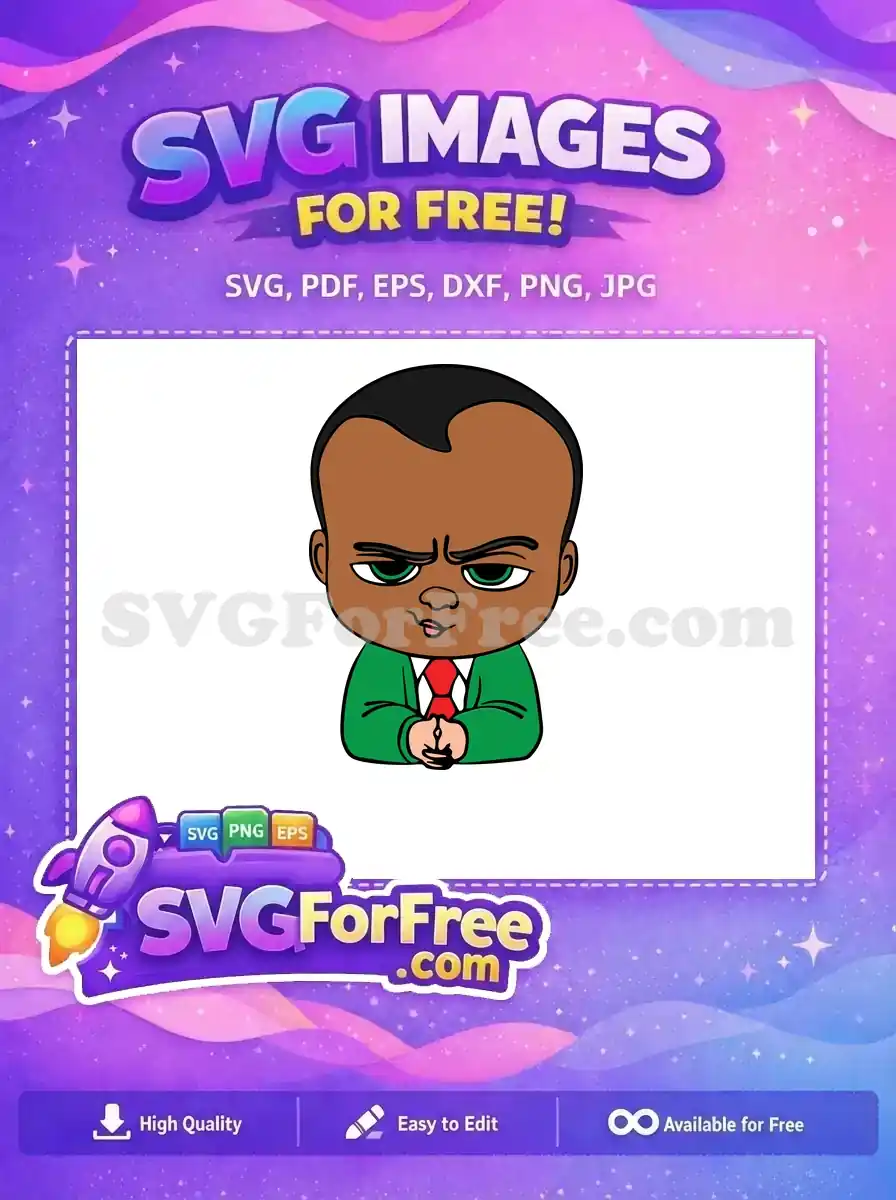 Free Green Suit Free Black Hair The Boss Baby Free SVG