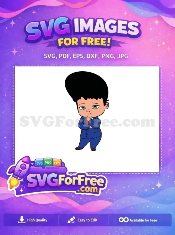 Free Thinking Pose Free Blue Suit The Boss Baby Free SVG