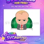 Free Smirking Boss Baby Free Red Tie Suit The Boss Baby Free SVG - Instant Download