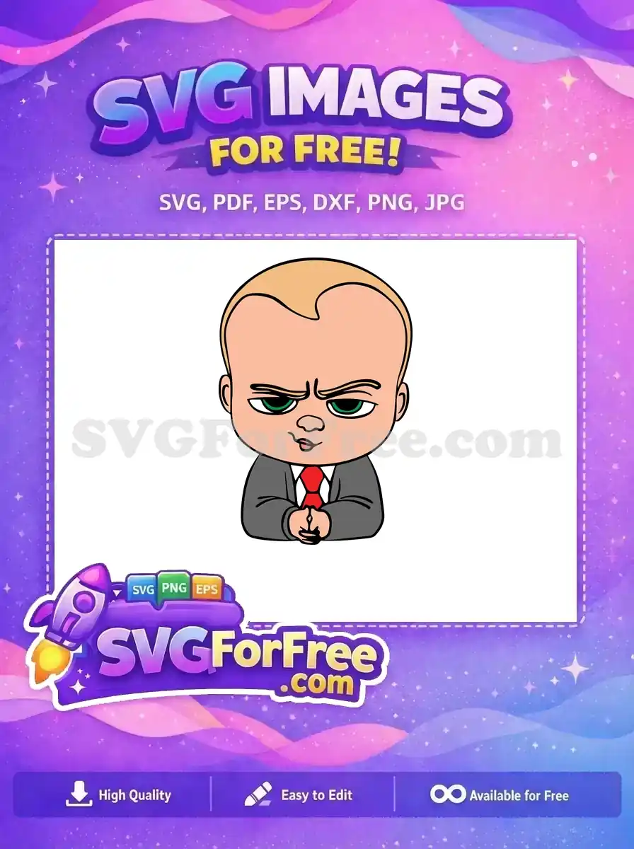 Free Green Eyes Free Red Tie The Boss Baby Free SVG 1