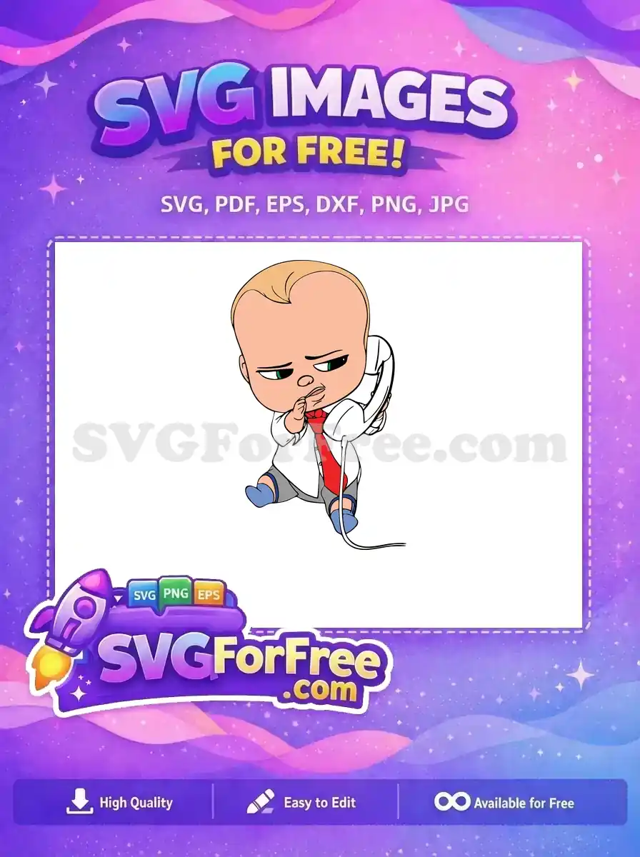 Free Green Eyes Free Red Tie The Boss Baby Free SVG 2