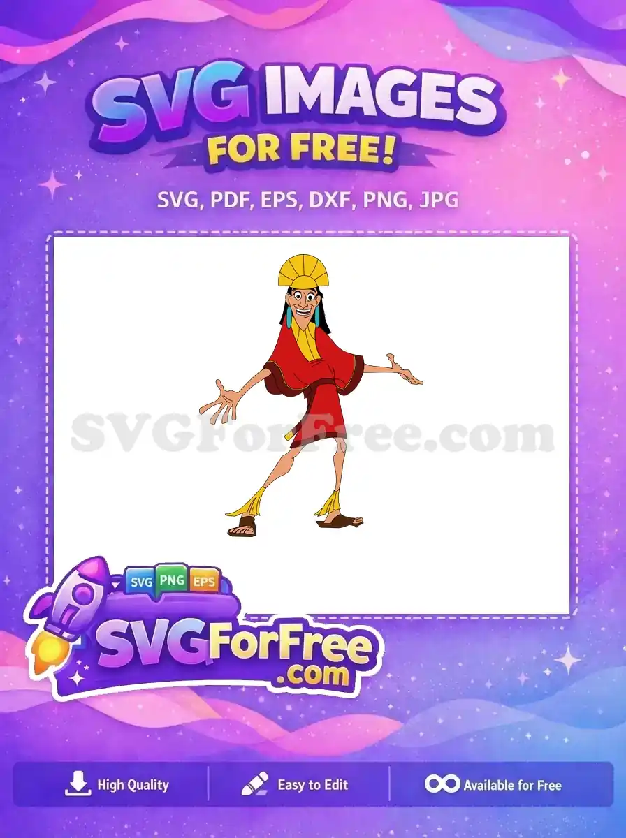 Free Happy Emperor Free Kuzco Pose The Emperor's Free SVG