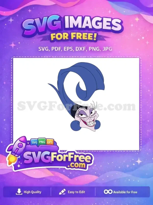 Free Evil Smile Free Purple Hat The Emperors New Groove Free SVG