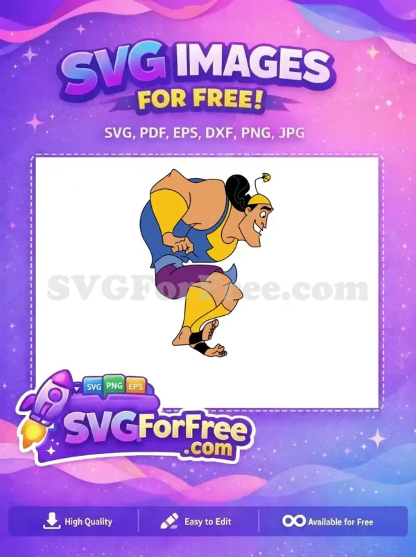 Free Kronk Smile Free Blue Outfit The Emperor's New Groove Free SVG