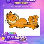Free Orange Cat Sleeping Free Relaxed Pose Garfield Movie Free SVG - Instant Download