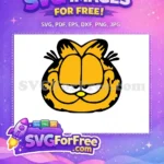 Free Orange Cat Face Free Cartoon Garfield Free SVG - Instant Download