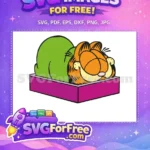 Free Orange Garfield Sleepy Free Green Back The Garfield Movie Free SVG - Instant Download