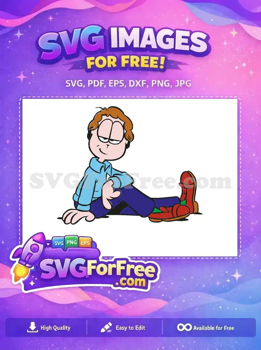 Free Smiling Garfield Free Sitting Pose The Garfield Movie Free SVG
