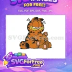 Free Orange Cat Free Hugging Teddy The Garfield Movie Free SVG - Instant Download