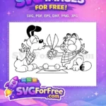 Free Odie Bandana Free Garfield Scissors The Garfield Movie Free SVG - Instant Download
