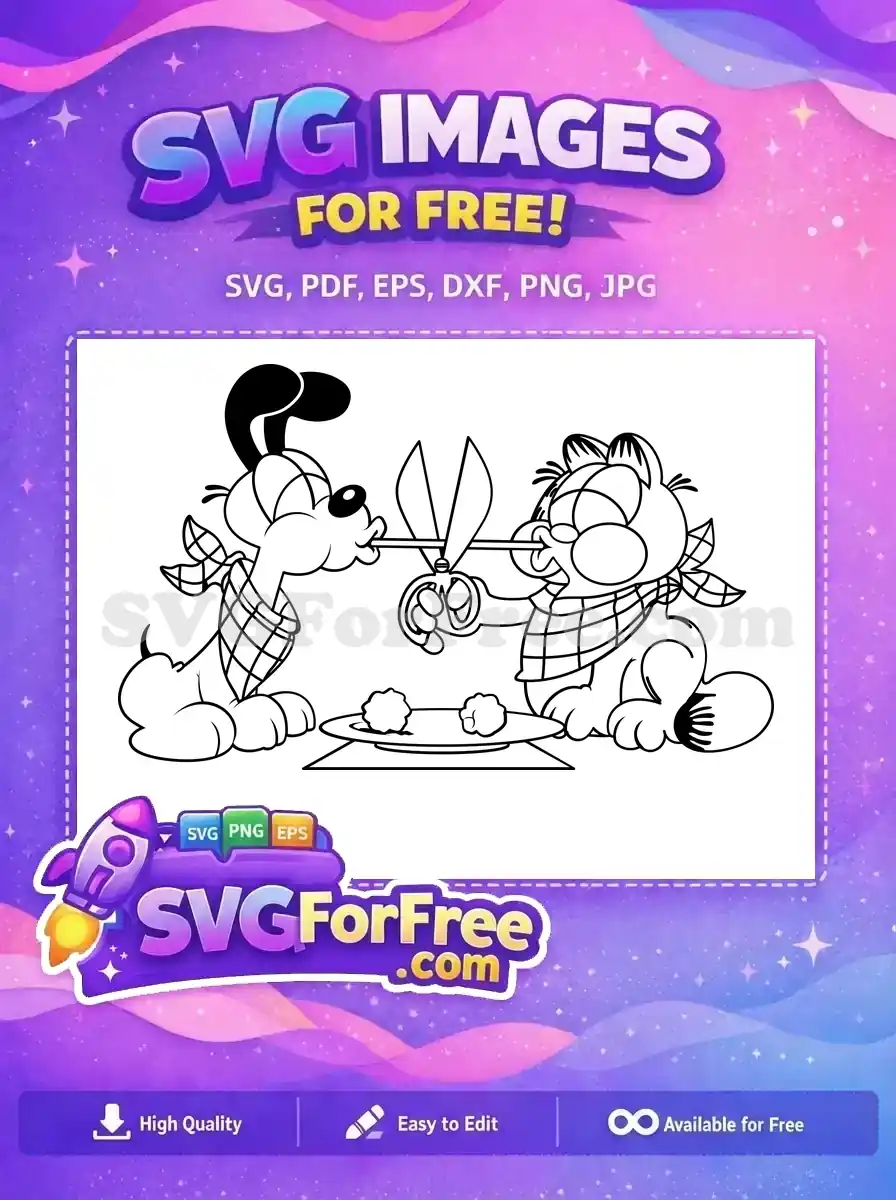 Free Odie Bandana Free Garfield Scissors The Garfield Movie Free SVG