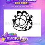 Free Smiling Garfield Free Black and White The Garfield Movie Free SVG - Instant Download