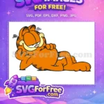 Free Orange Cat Relaxing Free Lazy Pose The Garfield Movie Free SVG - Instant Download
