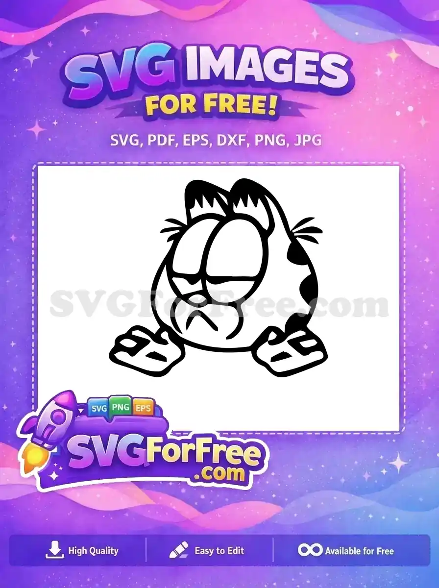 Free Sleepy Eyes Free Frowning Face The Garfield Movie Free SVG