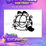 Free Sarcastic Garfield Face Free Tongue Out The Garfield Movie Free SVG - Instant Download
