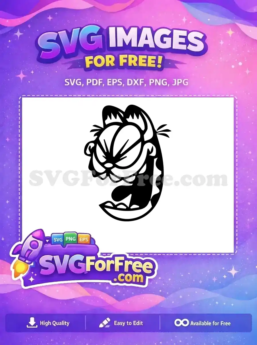 Free Angry Expression Free Open Mouth Garfield Movie Free SVG