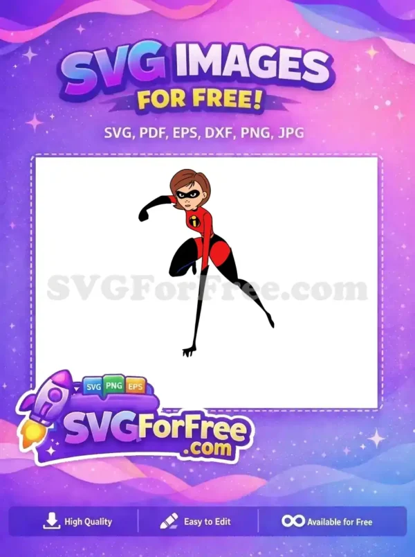 Free Elastigirl Posing Free Incredibles Logo Movie Free SVG