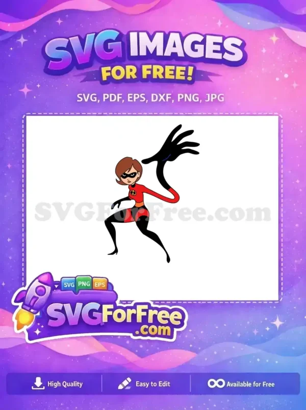 Free Elastigirl Posing Free Red Suit The Incredibles Free SVG