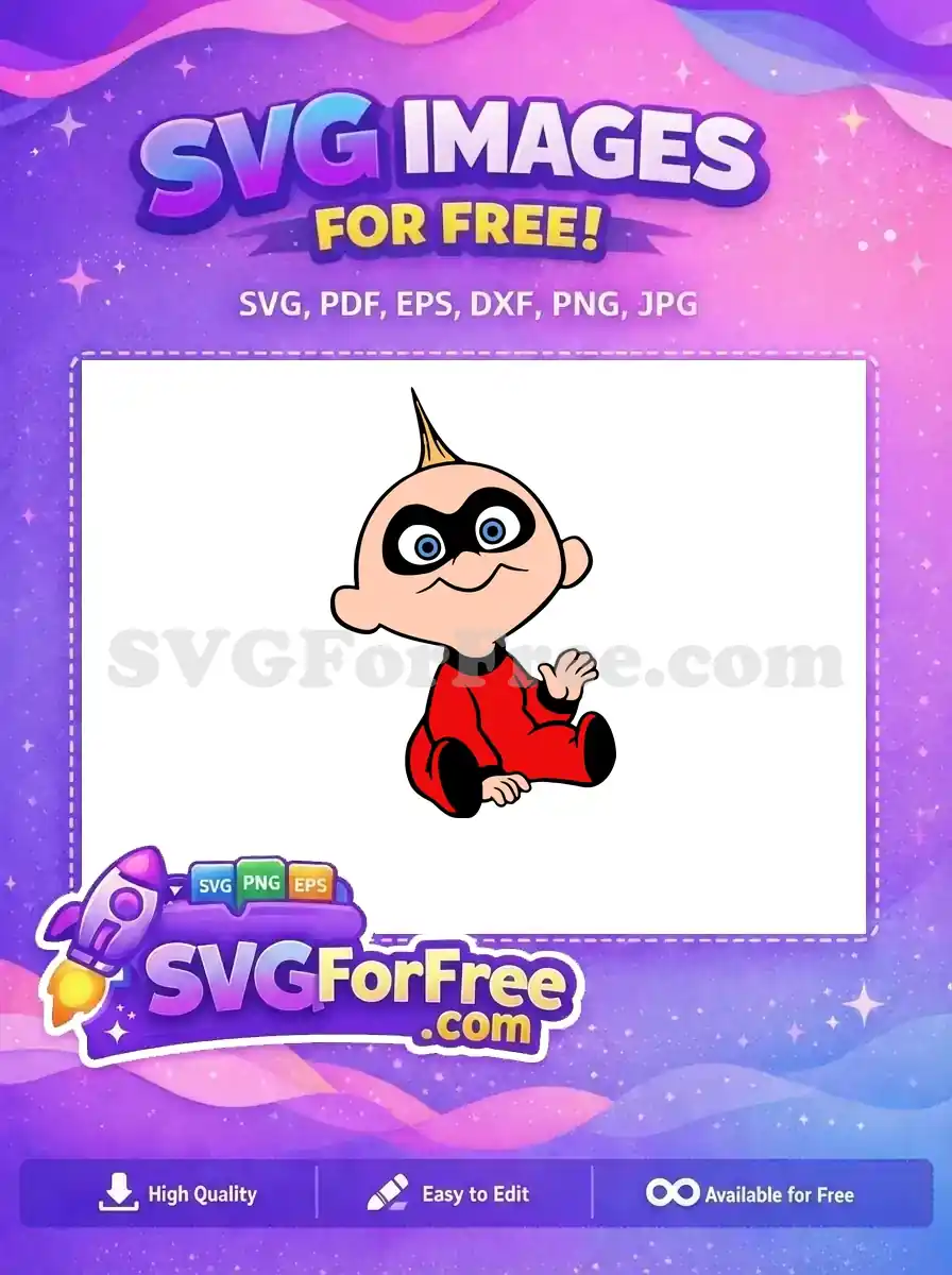 Free Jack Jack Mask Free Waving Hand The Incredibles Free SVG