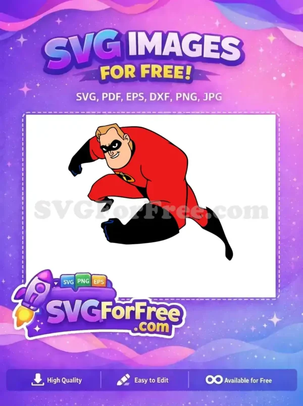 Free Smiling Hero Free Red Costume The Incredibles Free SVG