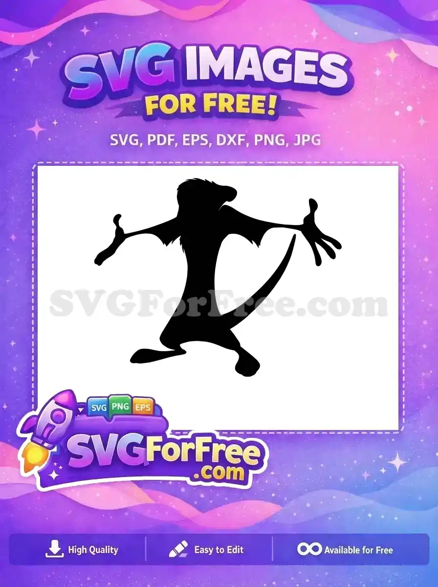 Free Silhouette Timon Pouncing Free Meerkat Pose The Lion King Free SVG