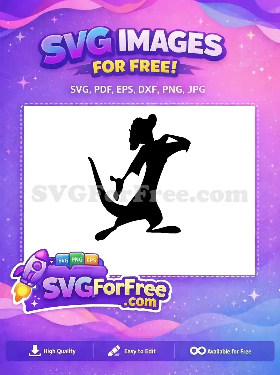 Free Timon Silhouette Free Dancing Pose The Lion King Free SVG 1