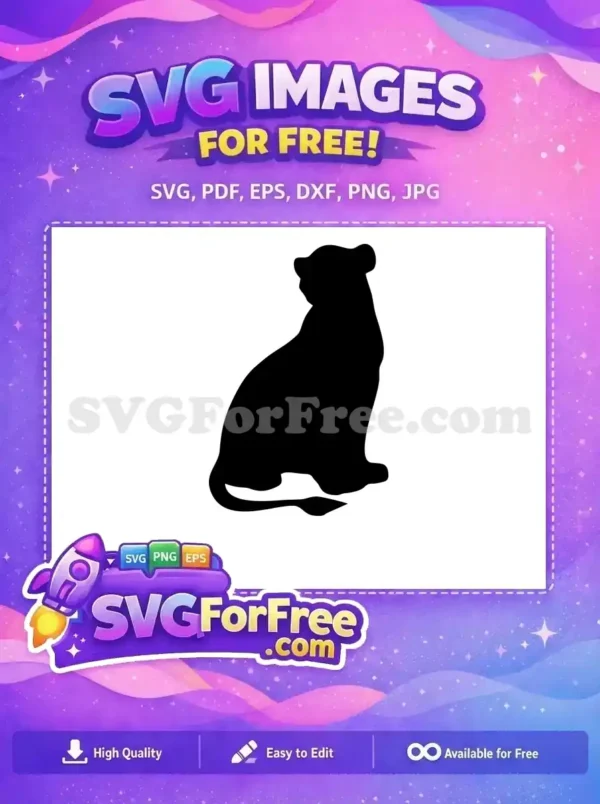 Free Simba Silhouette Free Sitting Pose Lion King Free SVG