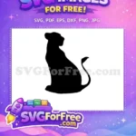Free Sitting Silhouette Free Lion Curved Tail The Lion King Free SVG - Instant Download