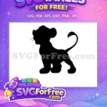 Free Simba Cub Silhouette Free Disney Lion King Free SVG 1 - Instant Download