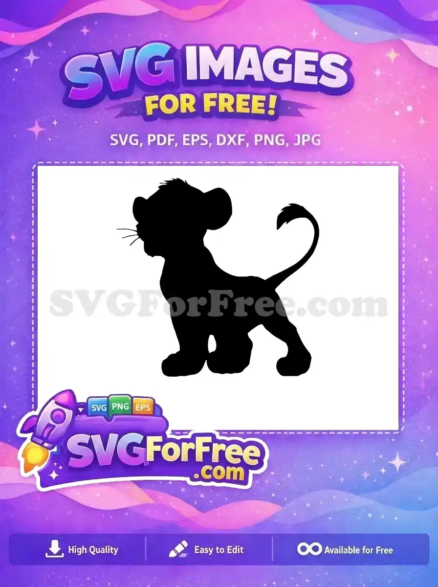Free Simba Cub Silhouette Free Disney Lion King Free SVG 1