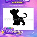Free Simba Cub Silhouette Free Playful Pose Lion King Free SVG 1 - Instant Download