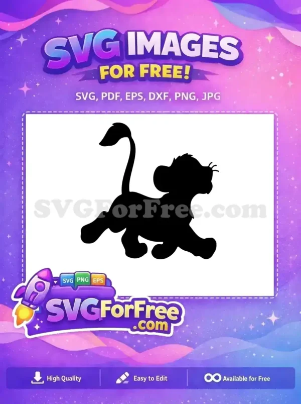 Free Simba Cub Running Free Playful Silhouette The Lion King Free SVG Free Simba Cub Running Free Playful Silhouette The Lion King Free SVG
