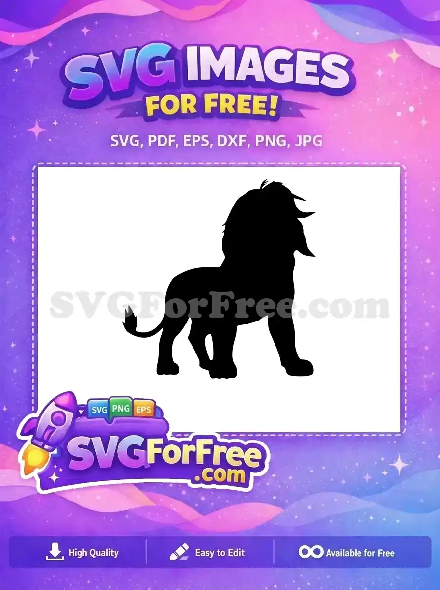 Free Simba Silhouette Free Mane Detail Lion King Free SVG