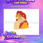 Free Simba Nala Cuddle Free Tender Embrace Lion King Free SVG - Instant Download