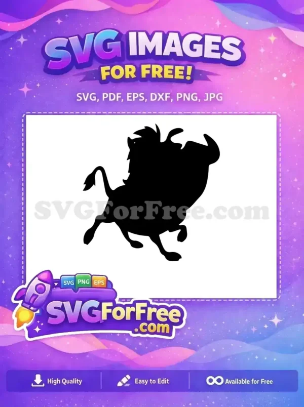 Free Pumbaa Silhouette Running Free The Lion King Free SVG