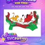 Free Simba Pumbaa Timon Running Free Hakuna Matata Scene Free SVG - Instant Download