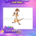 Free Smirking Timon Posing Free Orange Meerkat The Lion King Free SVG - Instant Download