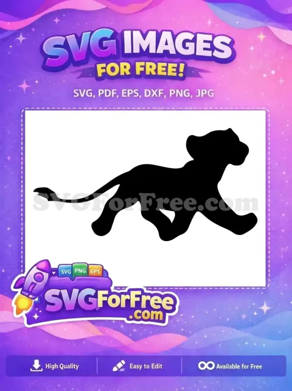 Free Simba Running Free Young Lion King Free SVG 1